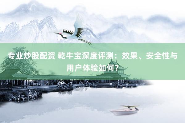 专业炒股配资 乾牛宝深度评测：效果、安全性与用户体验如何？