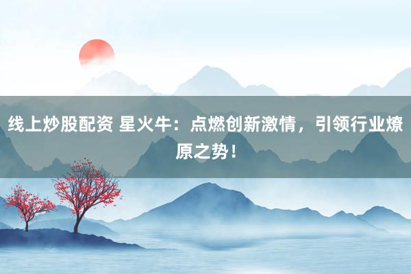 线上炒股配资 星火牛：点燃创新激情，引领行业燎原之势！
