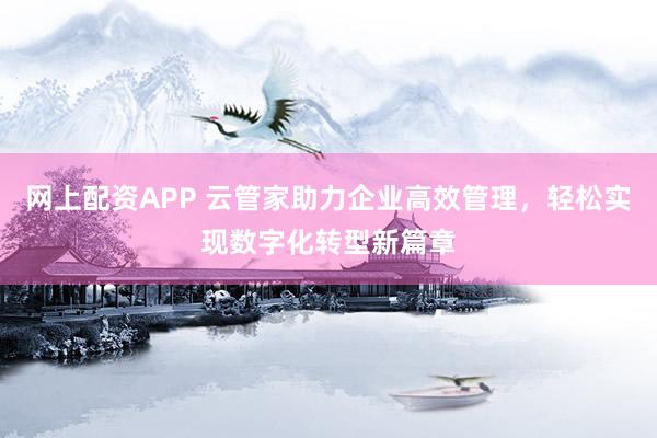 网上配资APP 云管家助力企业高效管理，轻松实现数字化转型新篇章