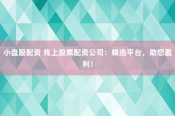 小盘股配资 线上股票配资公司：精选平台，助您盈利！