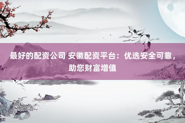 最好的配资公司 安徽配资平台：优选安全可靠，助您财富增值