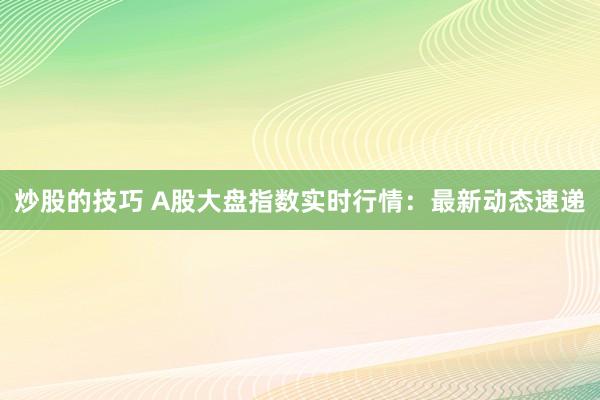 炒股的技巧 A股大盘指数实时行情：最新动态速递
