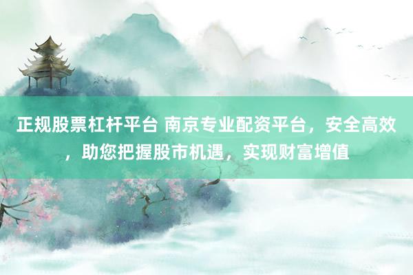 正规股票杠杆平台 南京专业配资平台，安全高效，助您把握股市机遇，实现财富增值