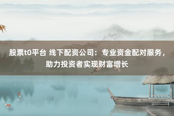 股票t0平台 线下配资公司：专业资金配对服务，助力投资者实现财富增长