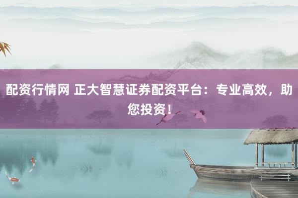 配资行情网 正大智慧证券配资平台：专业高效，助您投资！