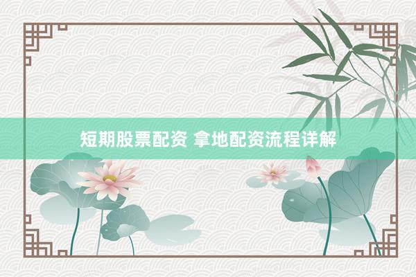 短期股票配资 拿地配资流程详解